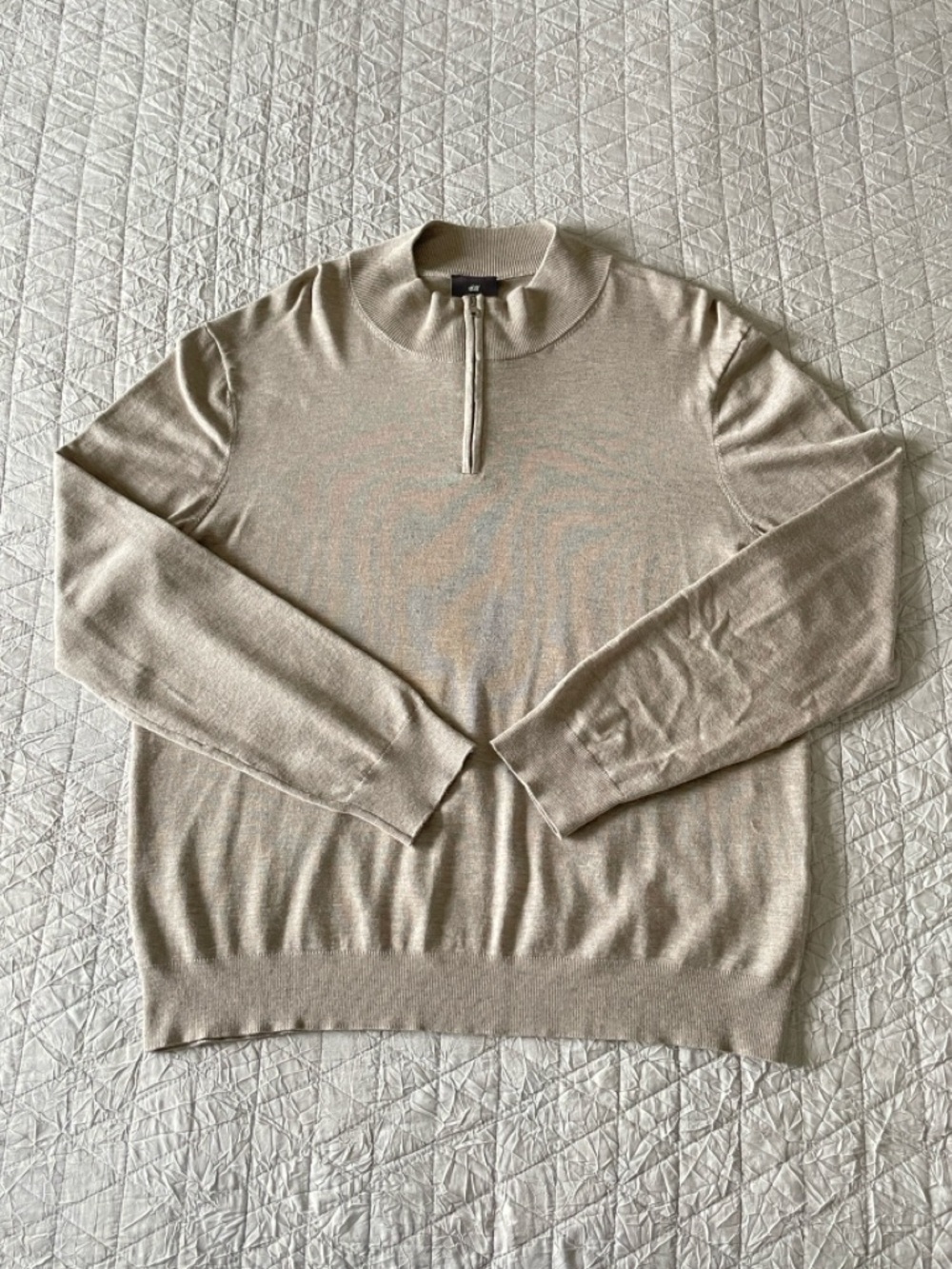 H&M Men's Half-Zip Sweater | Men’s large | Tan | New w/ tags